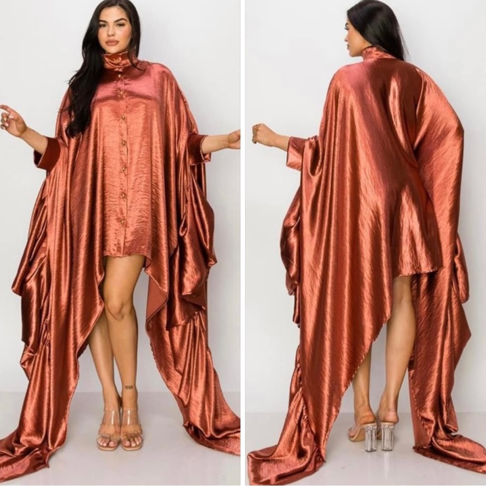 NEW SHOW STOPPER! Beautiful Rose-gold Dress/Top - Picture 1 of 4